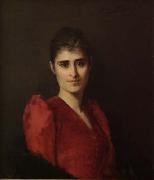 Portrait of a women in red dress, Anna Bilinska-Bohdanowicz